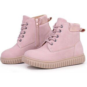 Kids Pink  Synthetic Boot-Like High Top Design Zipper Ankle Boots Sneaker Shoes